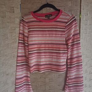 Forever 21 Multicolor Striped Long Sleeve Top
